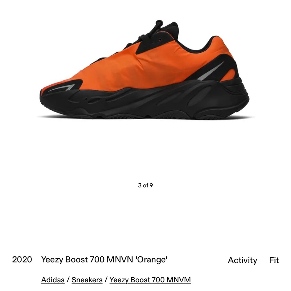 Adidas Yeezy Boost 700 MNVN Orange Men's Shoes, NWT. - Picture 3 of 7
